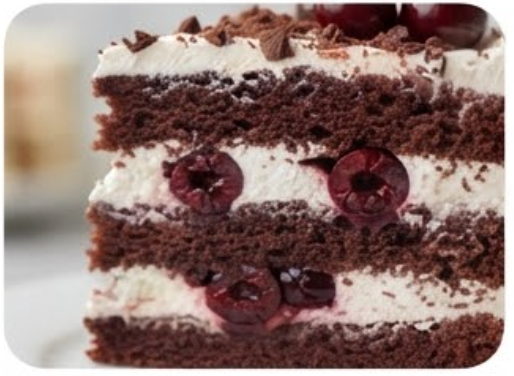 Black Forest flavour cake sample