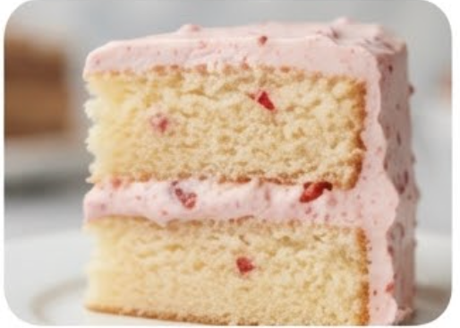 Strawberry flavour cake sample