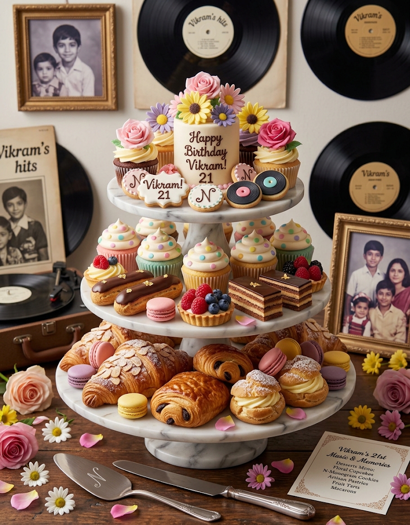 Cupcakes and pastries display